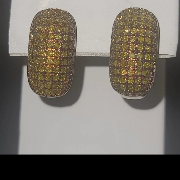 Jewelry - E38 Yellow Diamond J-Hoop Earrings